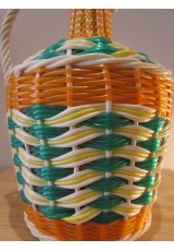 Bouteille Scoubidou vert, orange et blanc
