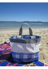 Cabas voile et "moving bag" bleu