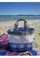 Cabas voile et "moving bag" bleu