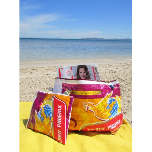 Grande pochette sac de riz recycl&eacute;