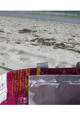 Cabas sac de riz et coton fleuri orange et blanc