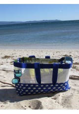 Cabas sac de riz et coton bleu combi wv