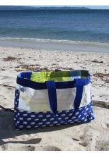 Cabas sac de riz et coton bleu combi wv