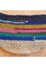 Cabas crochet multicolore Zpagetti et jute, bleu, jaune, rose et turquoise
