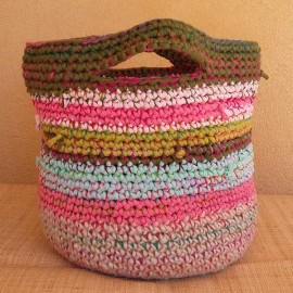 Cabas multicolore crochet
